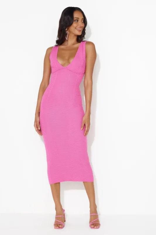 Empower Me Ribbed Midi Dress Pink sold by Hello Molly