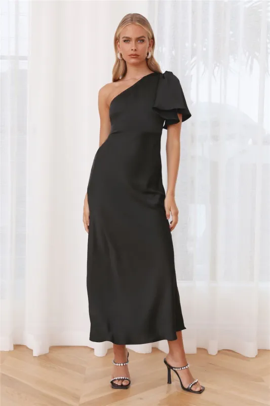Classy Event Satin Maxi Dress Black sold by Hello Molly
