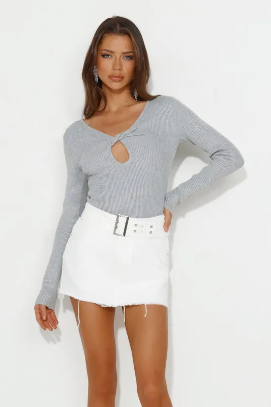 Cooler Turn Ribbed Top Grey sold by Hello Molly