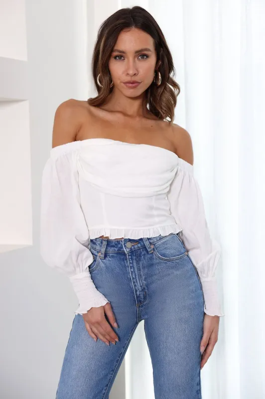 Island Stroll Crop Top White sold by Hello Molly