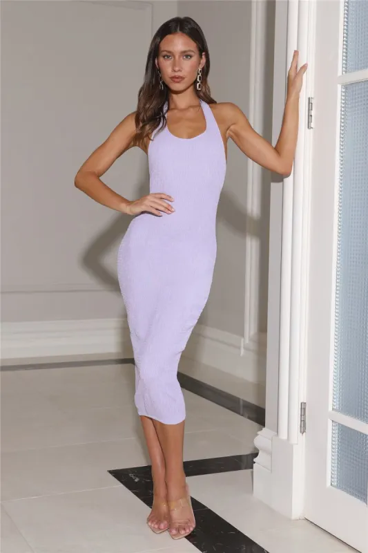 On Vacay Mode Midi Dress Lilac sold by Hello Molly
