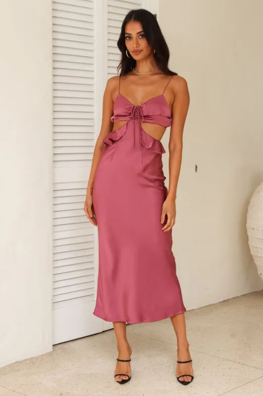 Cherishing Moments Satin Maxi Dress Pink sold by Hello Molly