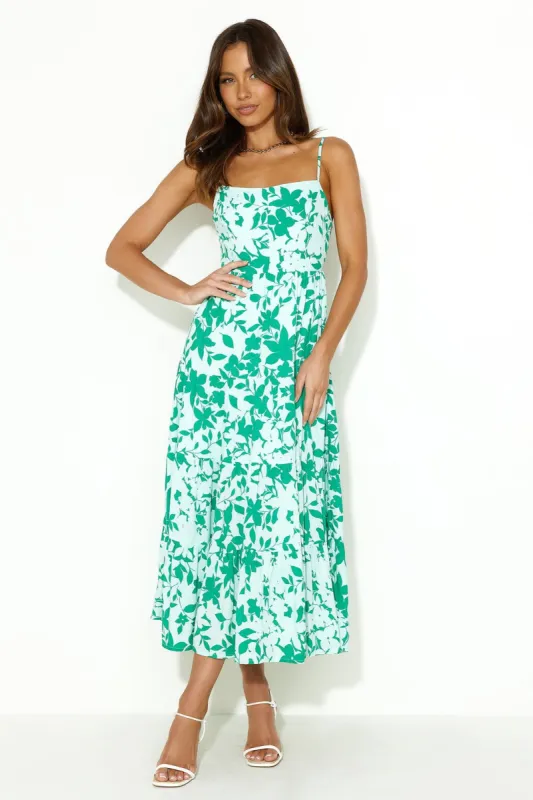 Easy Breeze Midi Dress Green sold by Hello Molly