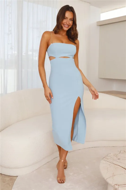 Rings Of Gold Maxi Dress Blue sold by Hello Molly