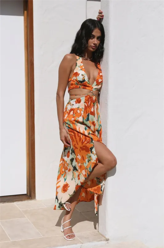 Stepping Out Maxi Dress Orange sold by Hello Molly