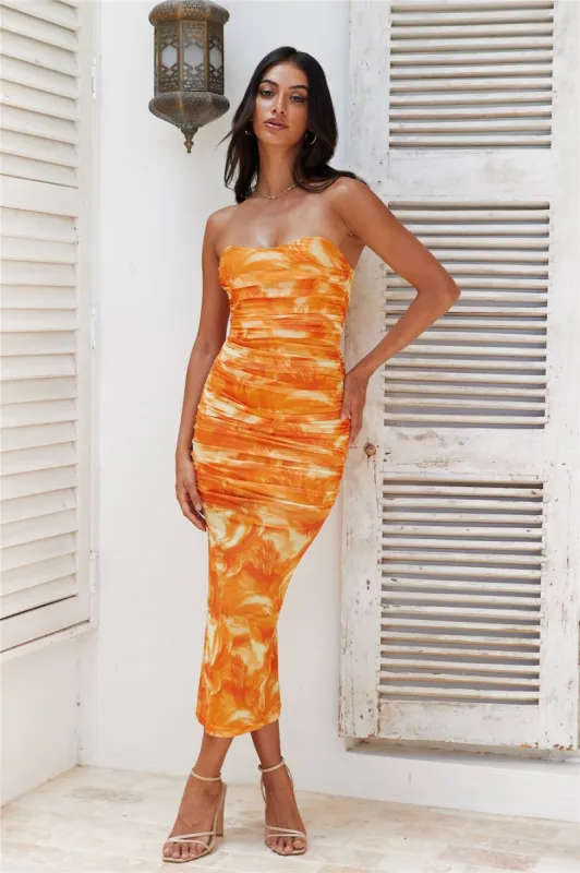 Snatched Look Maxi Dress Orange sold by Hello Molly