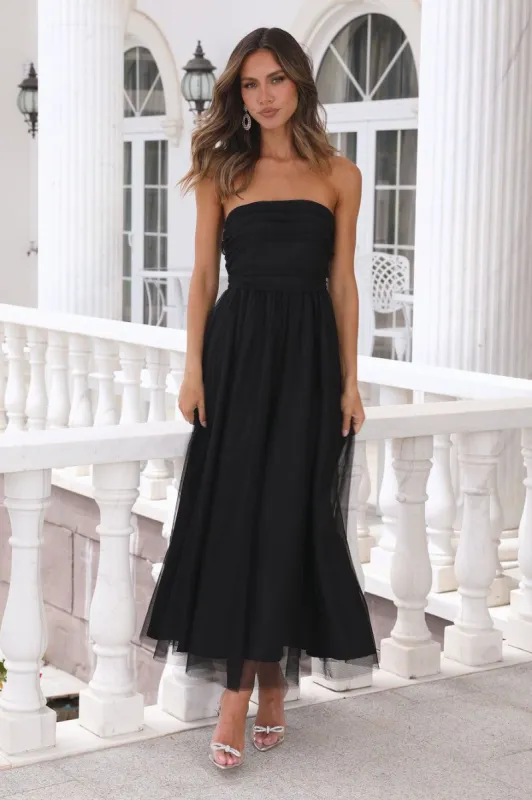 Walk In Tulle Maxi Dress Black sold by Hello Molly