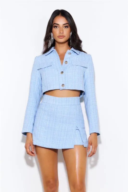 Classic Tweed Jacket Blue sold by Hello Molly