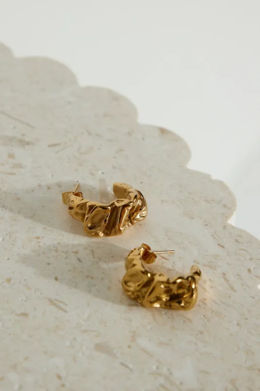 18k Plated Gold Modern Times Earrings Gold sold by Hello Molly