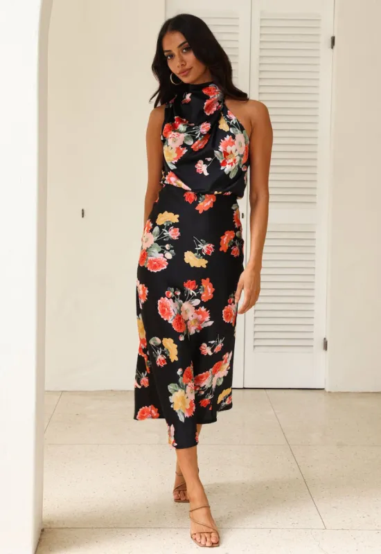 Let the Adventures Begin Midi Dress Black sold by Hello Molly