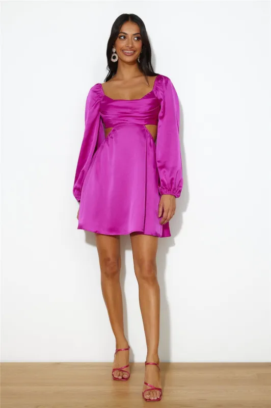 Done With You Satin Dress Purple sold by Hello Molly