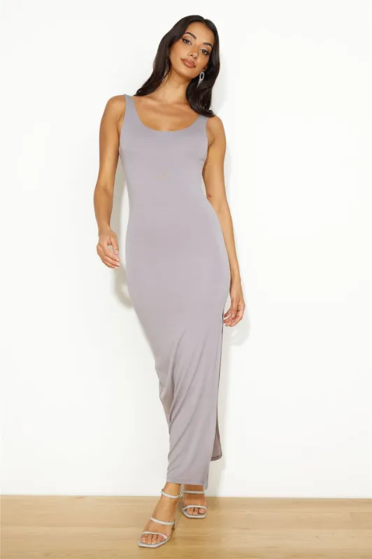 Sunrise To Set Maxi Dress Grey sold by Hello Molly