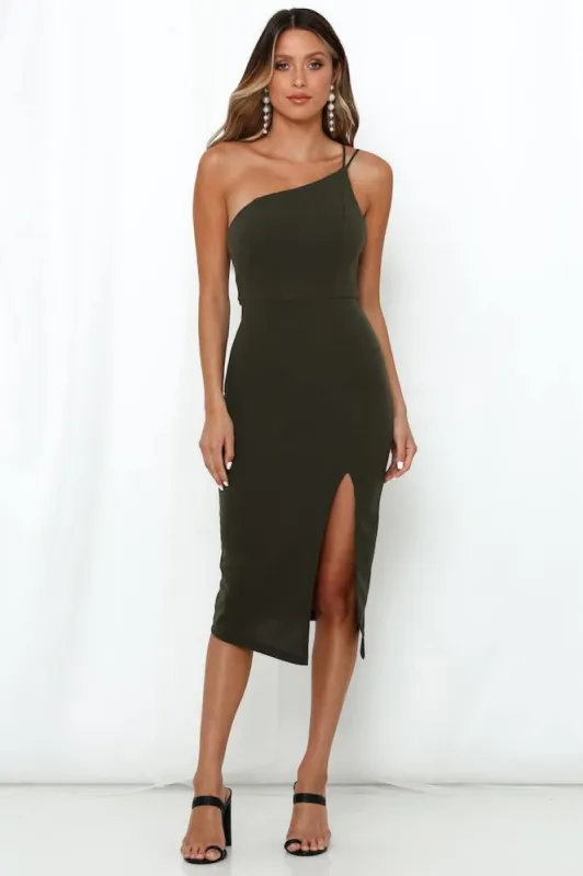 HELLO MOLLY Taking It Back Dress Khaki sold by Hello Molly