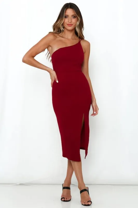 HELLO MOLLY Taking It Back Dress Maroon sold by Hello Molly