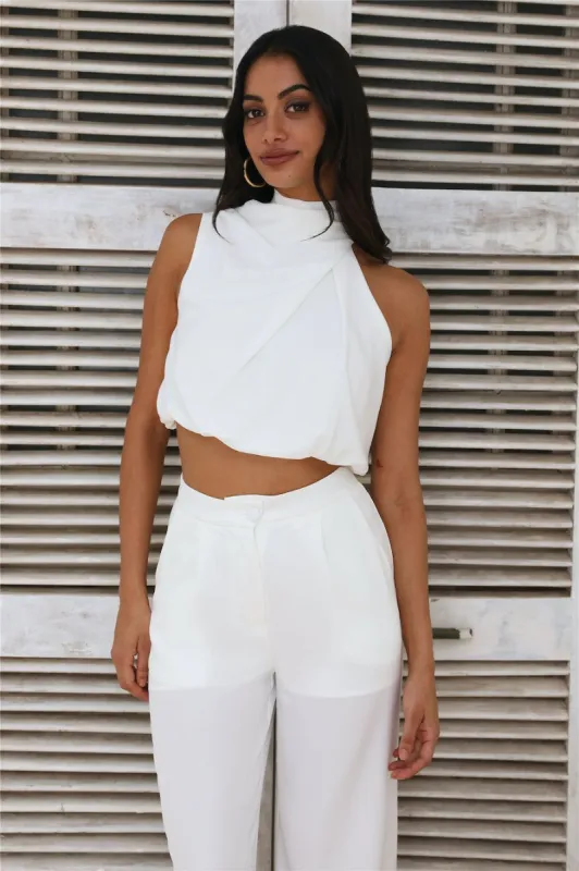Style At Midnight Crop Top White sold by Hello Molly