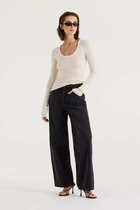 Carr Long Sleeve Scoop Top sold by Henne
