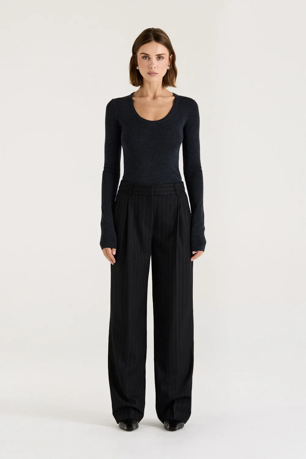 Carr Long Sleeve Scoop Top sold by Henne