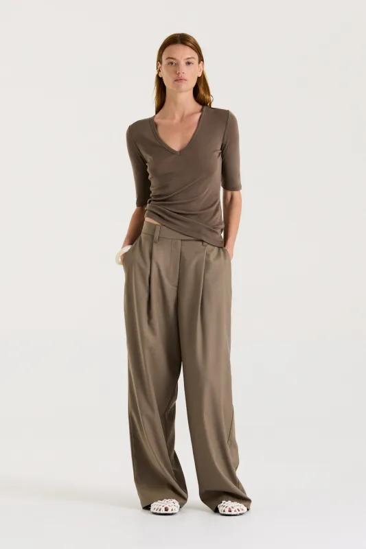 Aven V-Neck 1/4 Sleeve Top sold by Henne