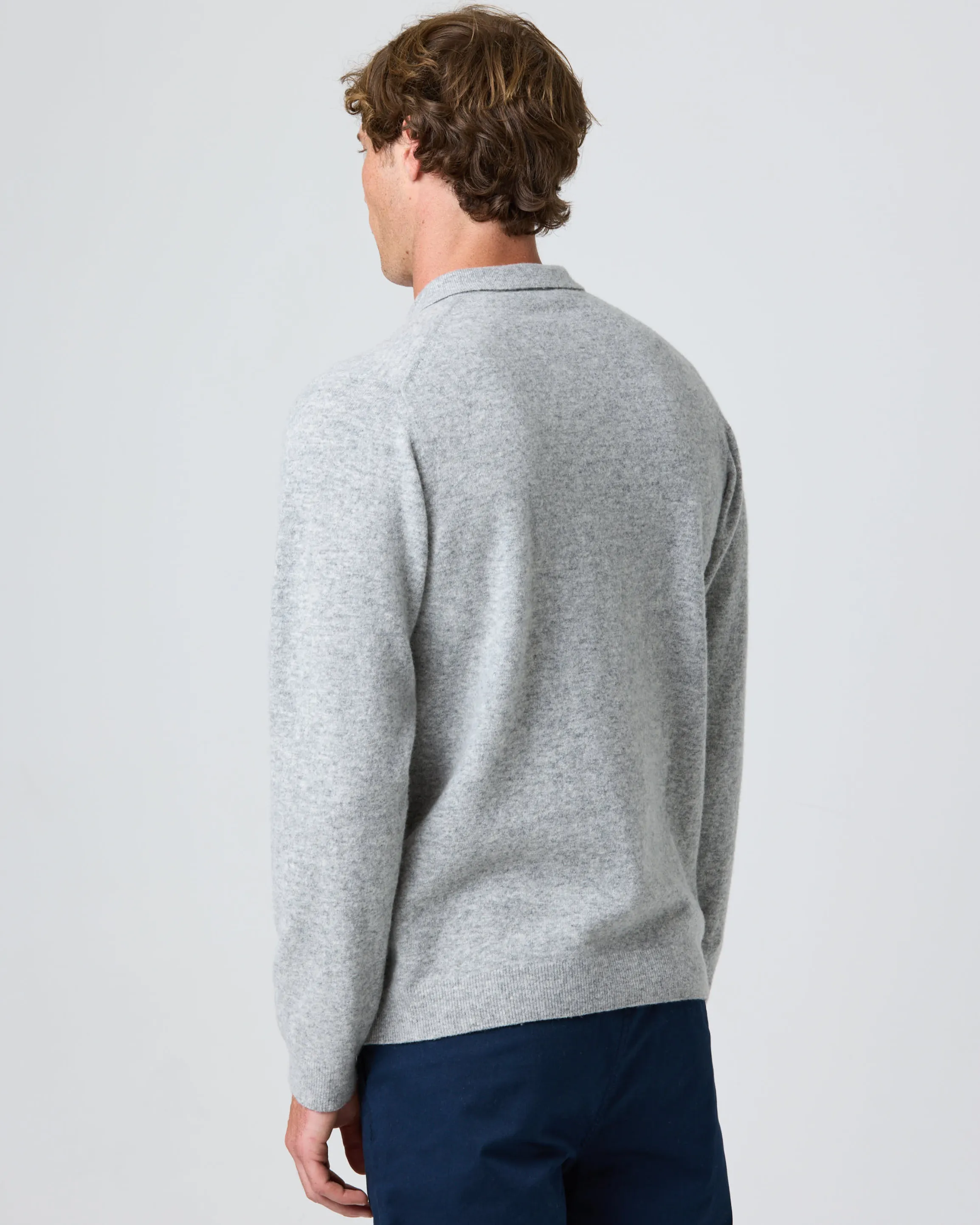 Beaulieu Knitted Polo - Light Grey Melange sold by Henri Lloyd product image thumbnail 5