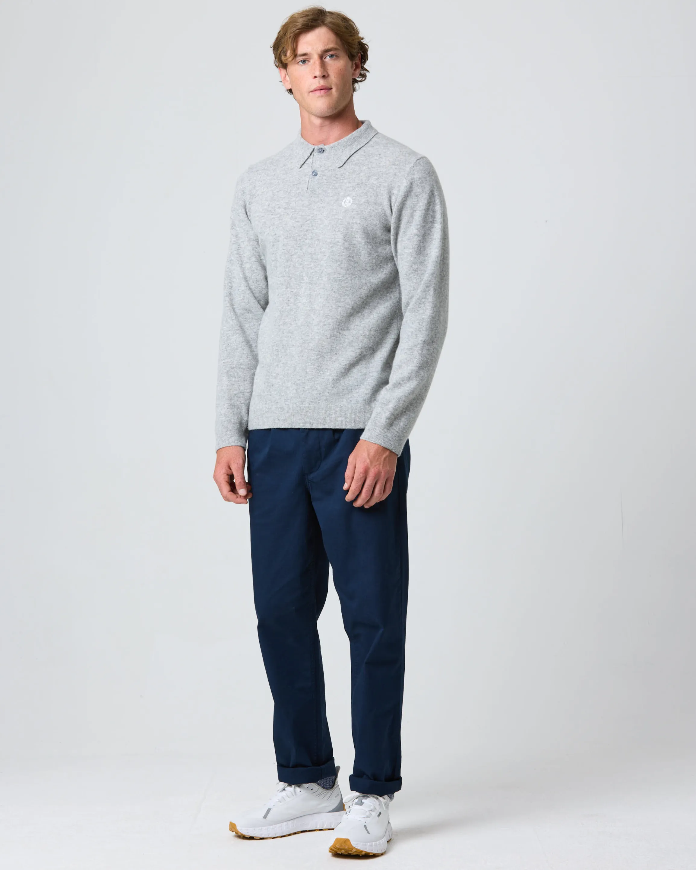 Beaulieu Knitted Polo - Light Grey Melange sold by Henri Lloyd product image thumbnail 2