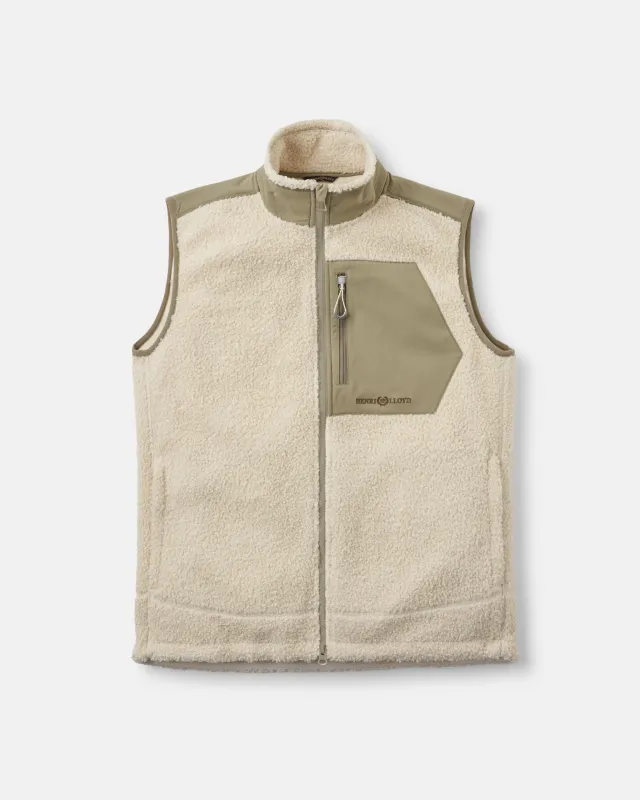 Craster Fleece Gilet - Off White/Kelp sold by Henri Lloyd