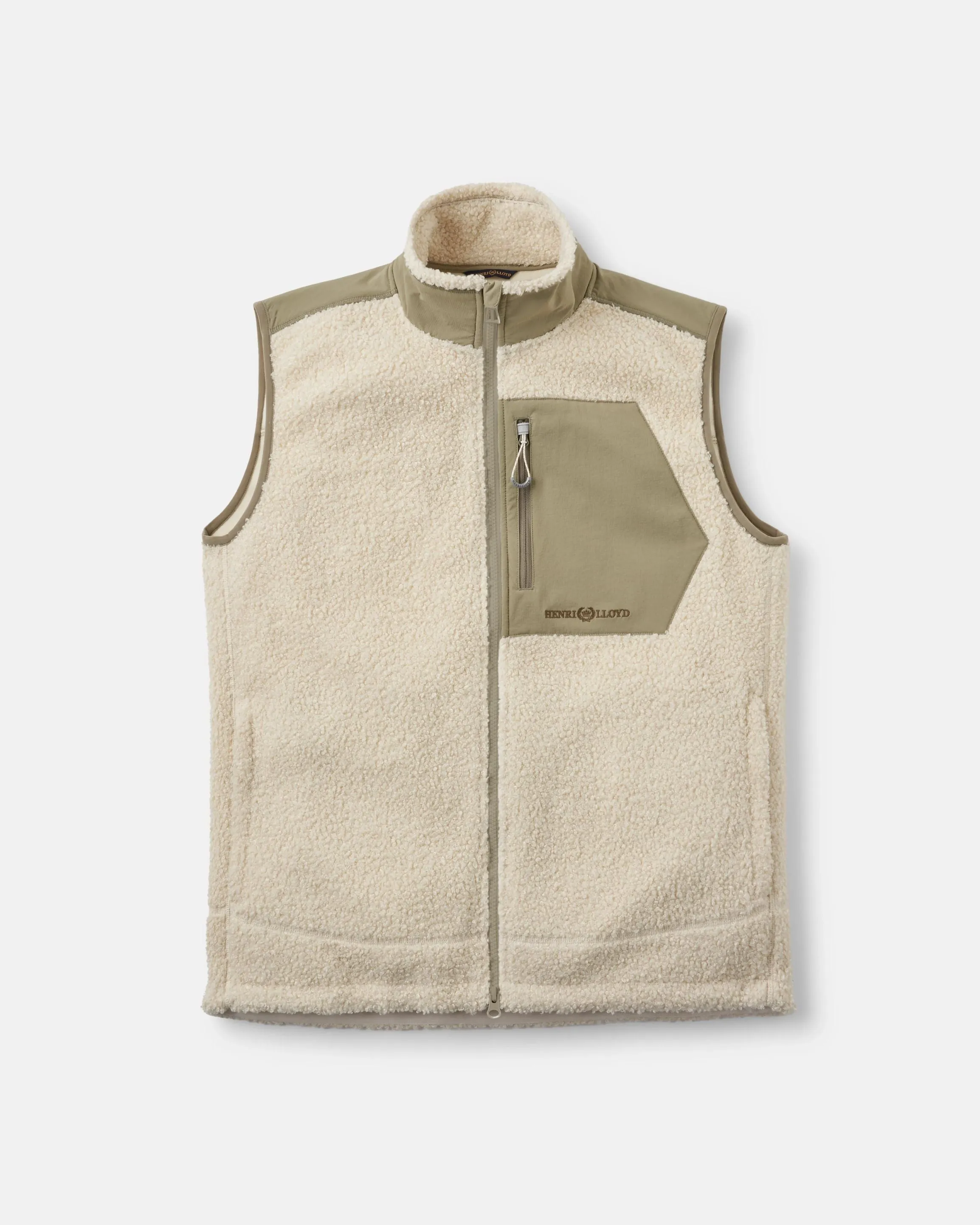 Craster Fleece Gilet - Off White/Kelp sold by Henri Lloyd