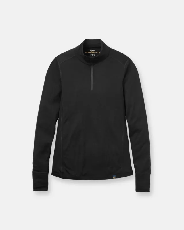 Merino 200 Zip Top wmn - Black made by Henri Lloyd