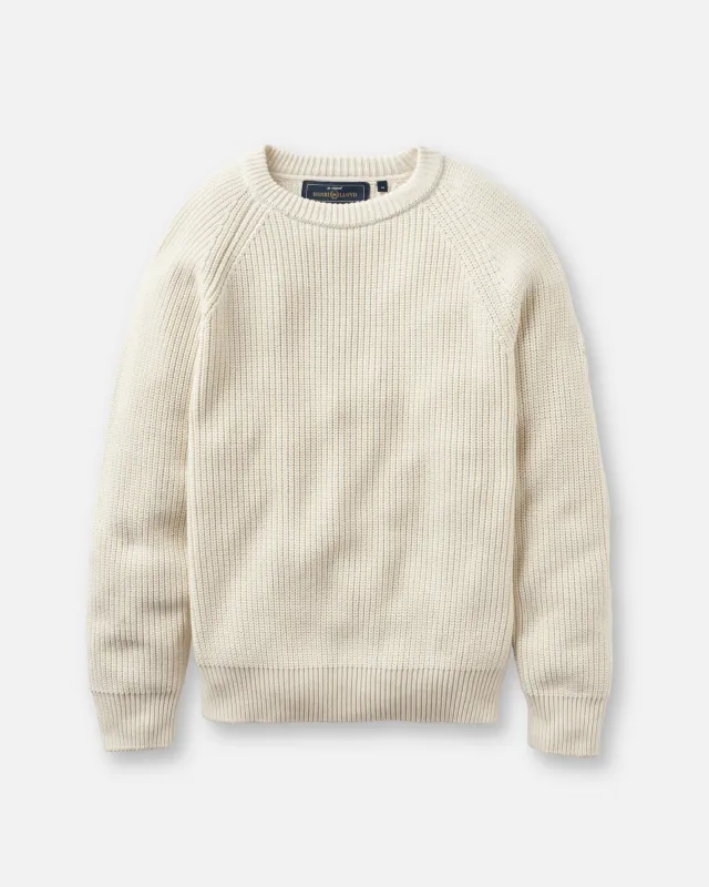 Golant Ribbed Crew - Ecru made by Henri Lloyd