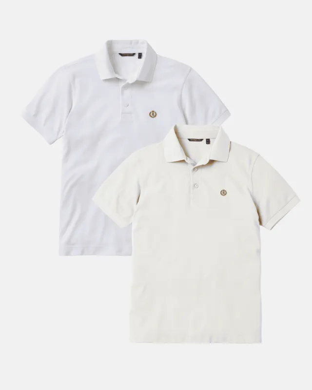 Falmouth Polo 2-Pack - White / Off White sold by Henri Lloyd