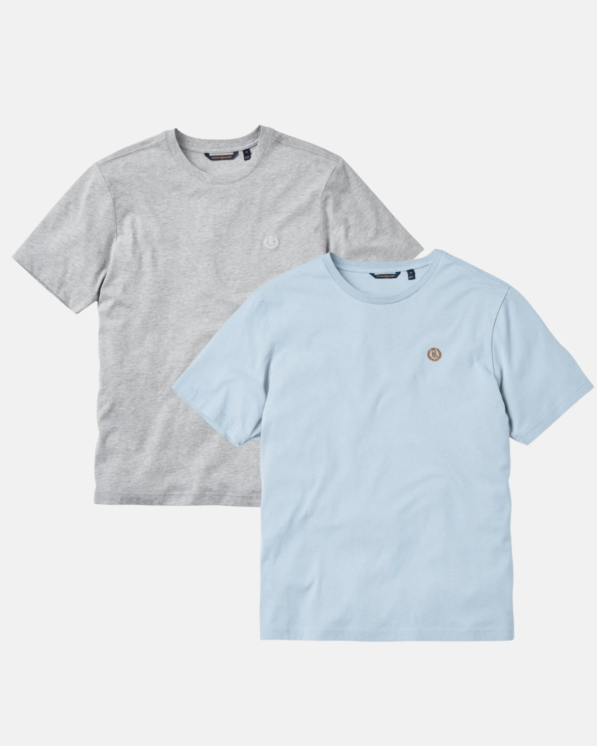 Cowes T-Shirt 2-Pack - Light Grey Melange / Sky Blue sold by Henri Lloyd