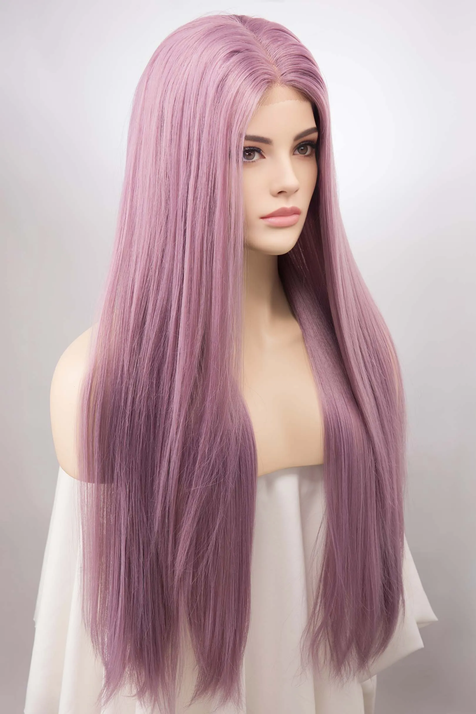 Lavender Straight Lace Front Synthetic Wig Kylin sold by Her Wig Closet product image thumbnail 3