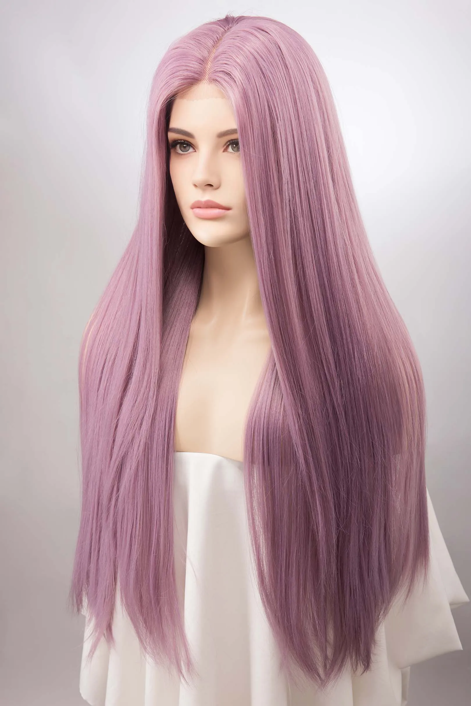 Lavender Straight Lace Front Synthetic Wig Kylin sold by Her Wig Closet product image thumbnail 4