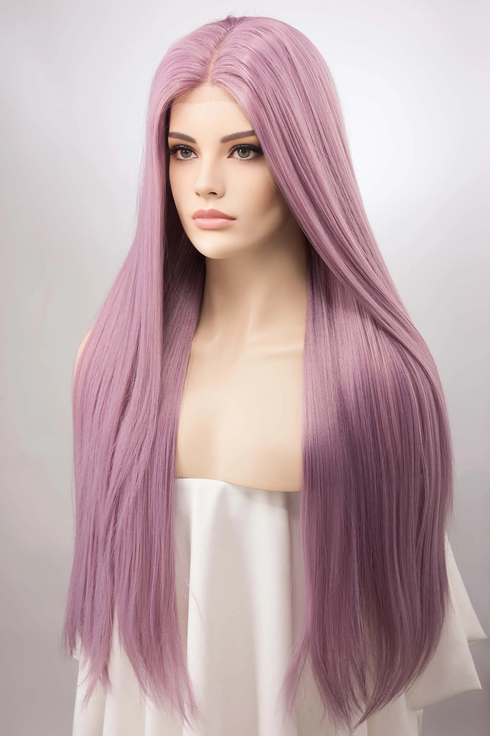 Lavender Straight Lace Front Synthetic Wig Kylin sold by Her Wig Closet product image thumbnail 5