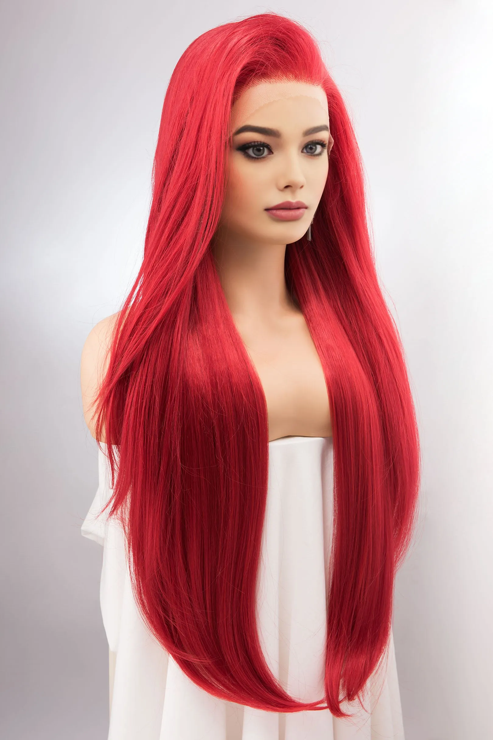 Red Straight Lace Front Synthetic Wig Aitana sold by Her Wig Closet product image thumbnail 5