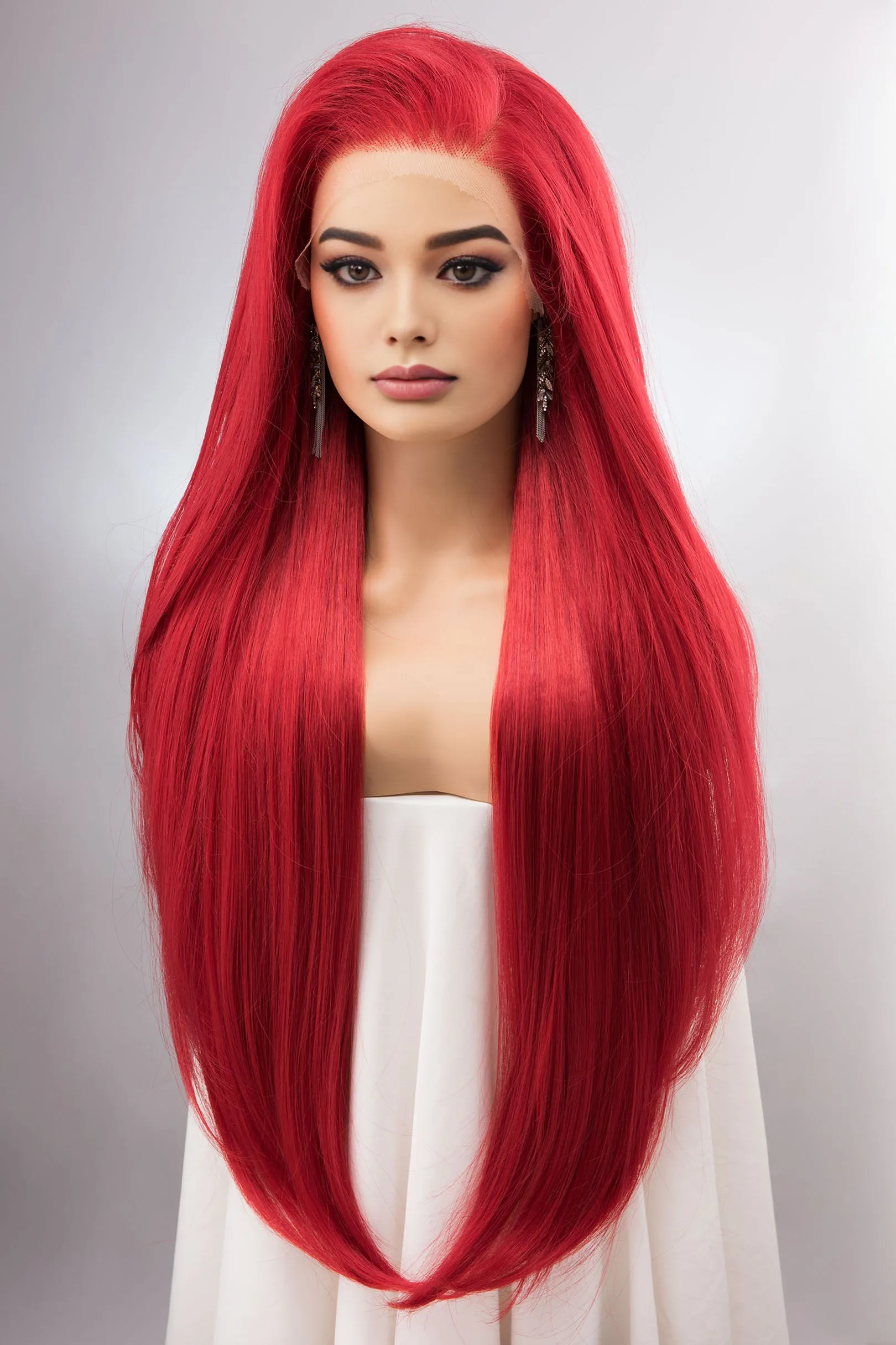 Red Straight Lace Front Synthetic Wig Aitana sold by Her Wig Closet product image thumbnail 3