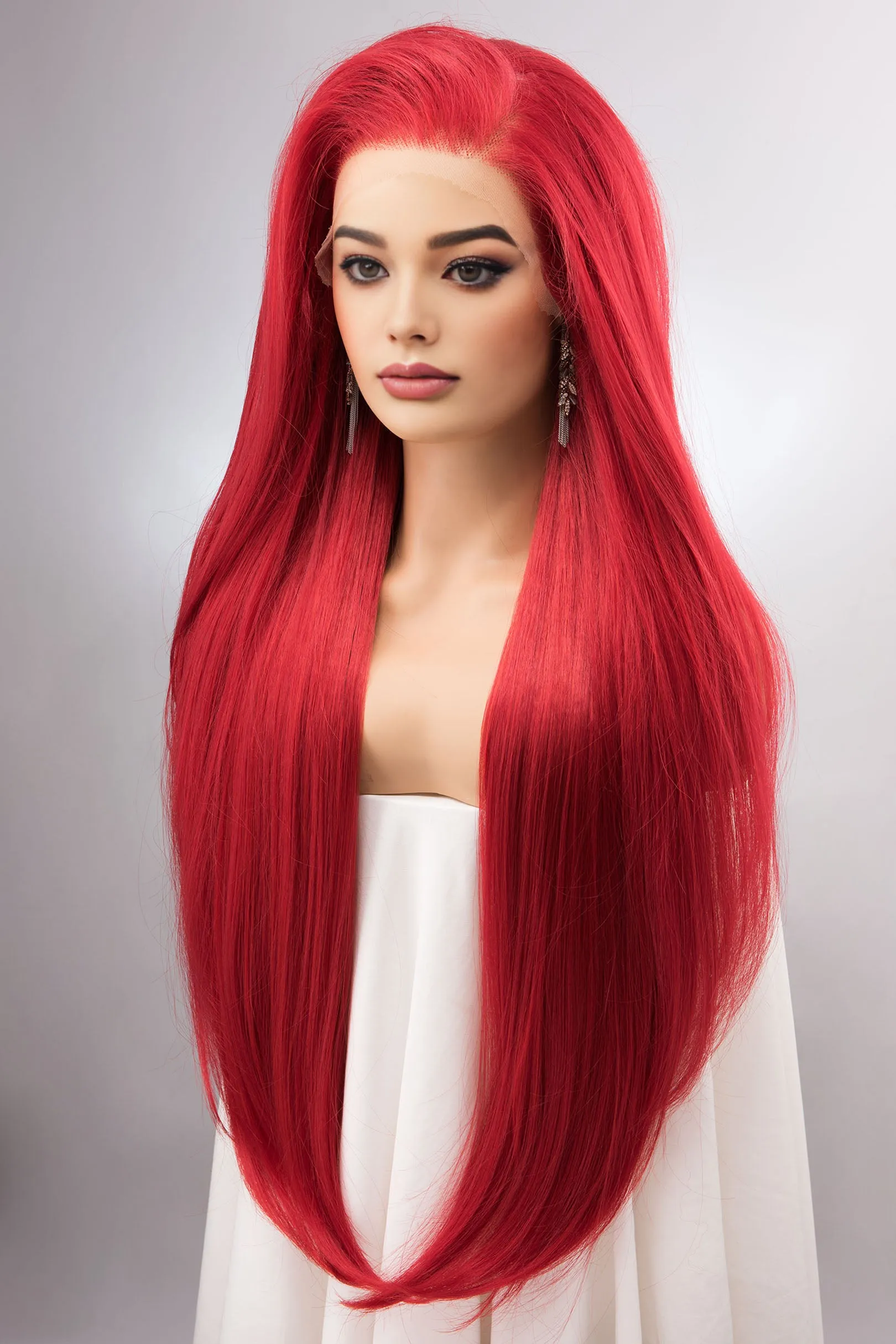 Red Straight Lace Front Synthetic Wig Aitana sold by Her Wig Closet product image thumbnail 4