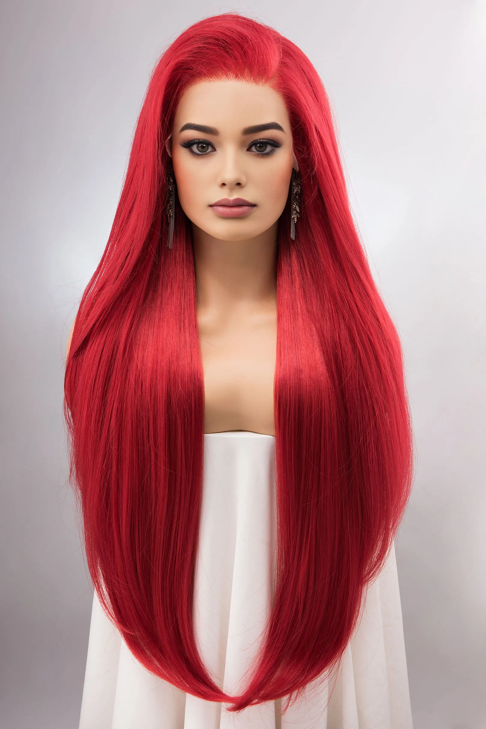 Red Straight Lace Front Synthetic Wig Aitana sold by Her Wig Closet product image thumbnail 2