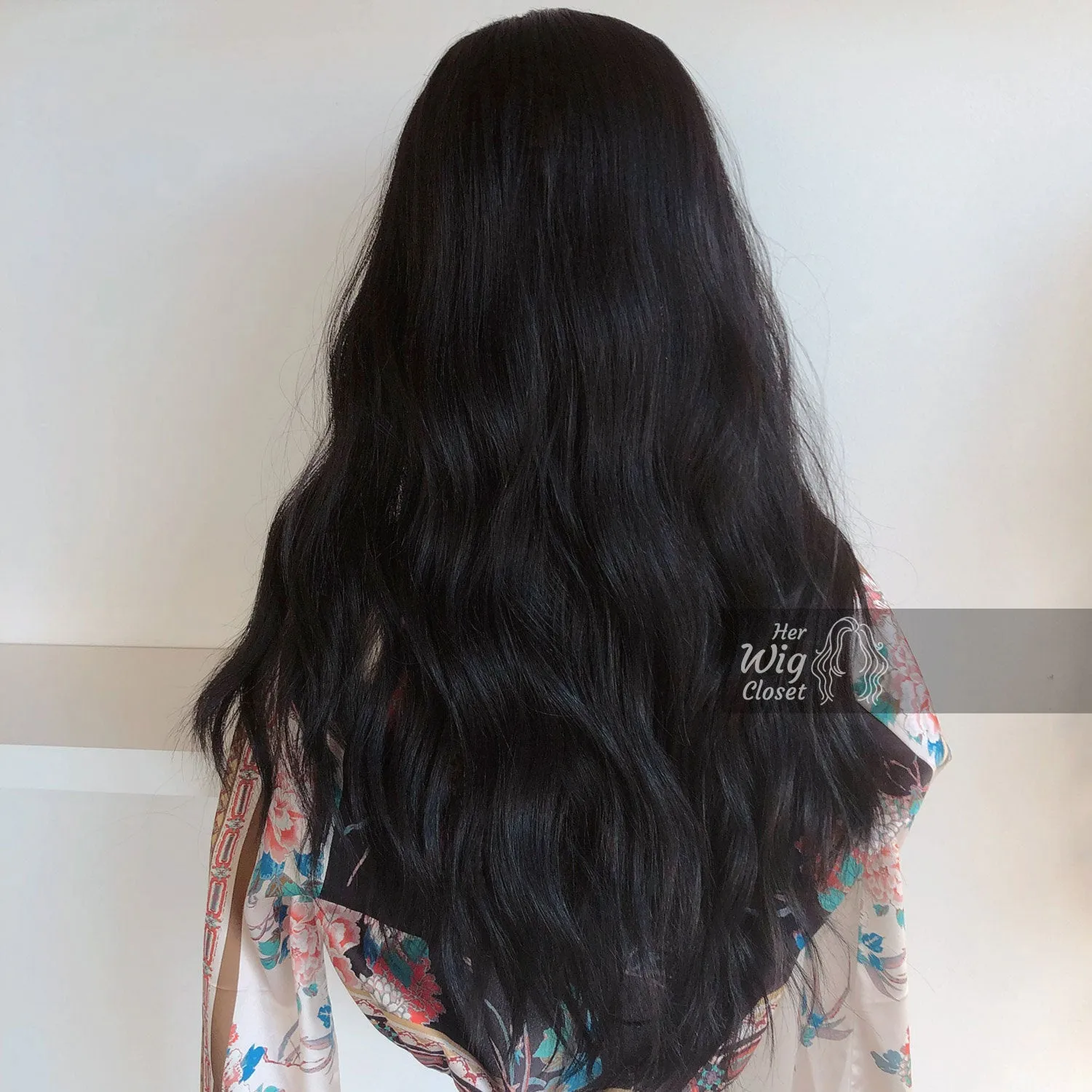 Jet Black Wavy Lace Front Synthetic Wig Bailey sold by Her Wig Closet product image thumbnail 3