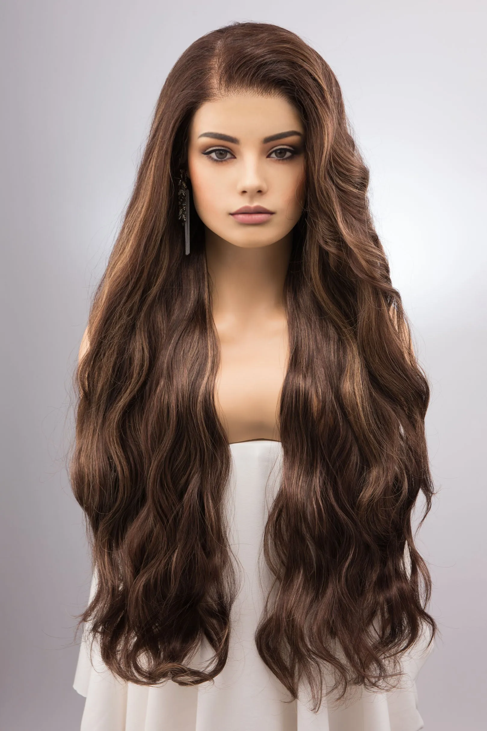 Brown Blonde Highlight Wavy 13" X 6" Lace Top Synthetic Hair Wig Mallory sold by Her Wig Closet product image thumbnail 2