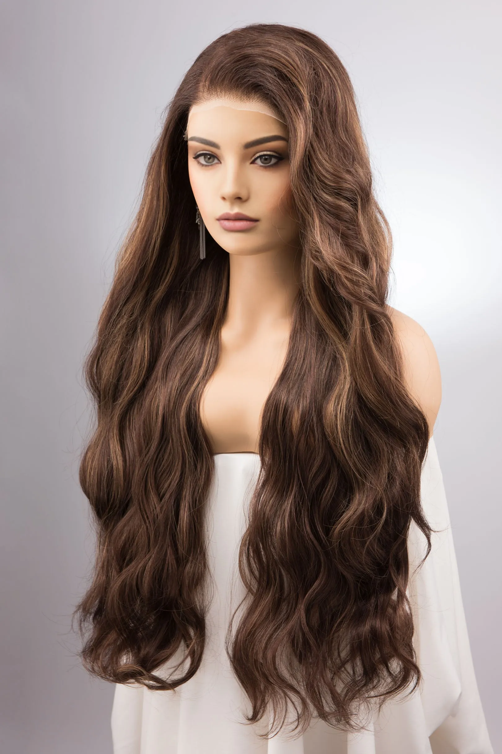 Brown Blonde Highlight Wavy 13" X 6" Lace Top Synthetic Hair Wig Mallory sold by Her Wig Closet product image thumbnail 3