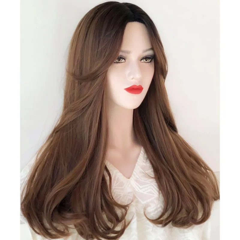 24" Dark root with dark blonde ombre | Annabella sold by Her Wig Closet