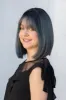 Ash Blue Ombre Straight Synthetic Bob Wig with Bangs Gracie sold by Her Wig Closet