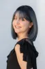 Ash Blue Ombre Straight Synthetic Bob Wig with Bangs Gracie sold by Her Wig Closet