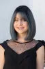 Ash Blue Ombre Straight Synthetic Bob Wig with Bangs Gracie sold by Her Wig Closet