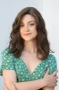 Natural Brown Wavy Synthetic Wig with Side Bangs Mya sold by Her Wig Closet