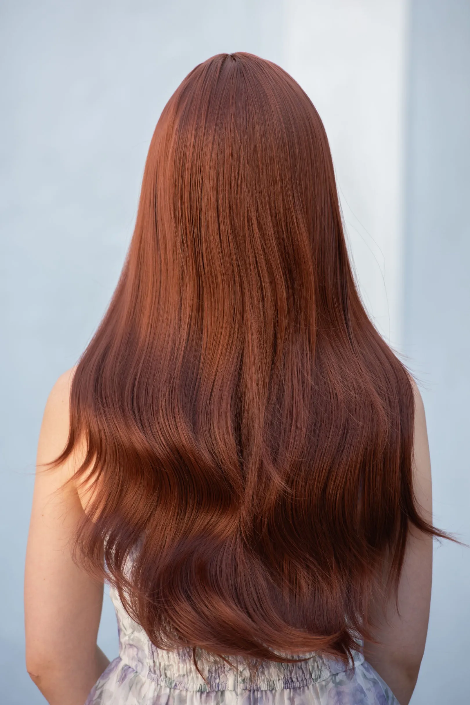 Auburn Ginger Wavy Synthetic Wig with Bangs Akane sold by Her Wig Closet product image thumbnail 5