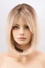 Creamy Golden Blonde Ombre Short Bob Wig with Bangs Kamila sold by Her Wig Closet