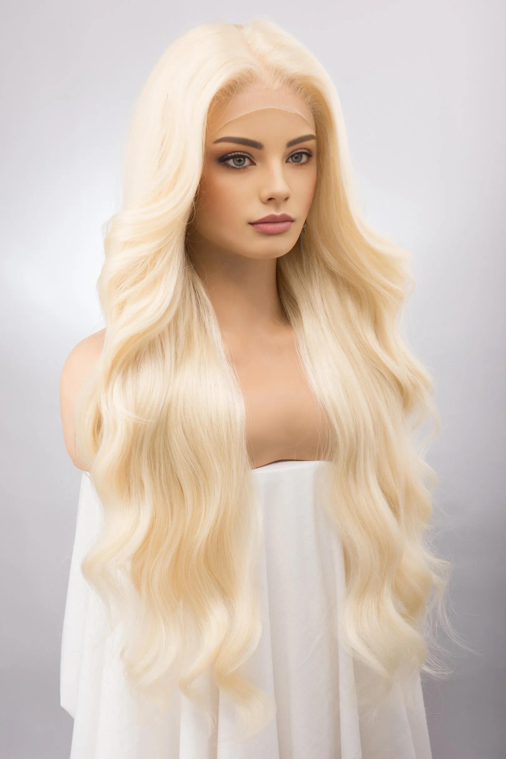 Light Blonde Wavy Lace Front Synthetic Wig Irina sold by Her Wig Closet
