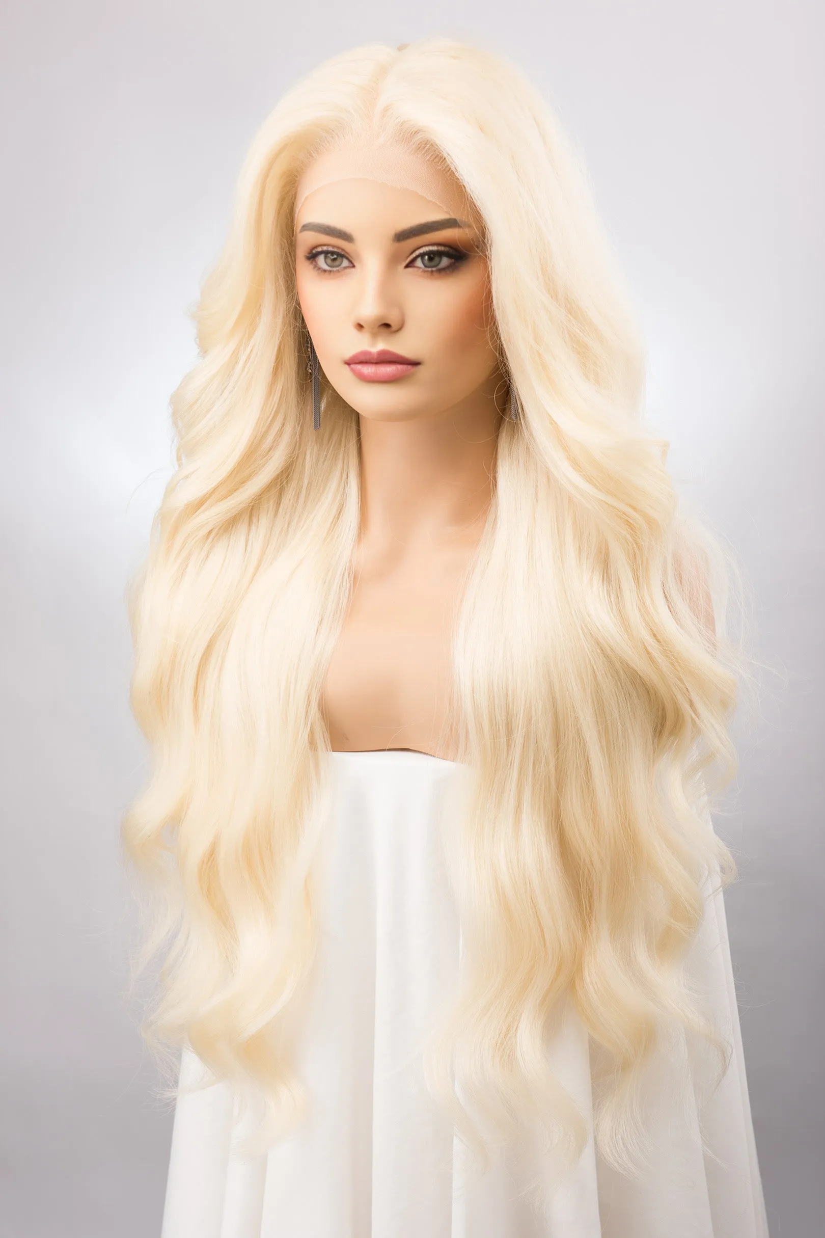 Light Blonde Wavy Lace Front Synthetic Wig Irina sold by Her Wig Closet product image thumbnail 5