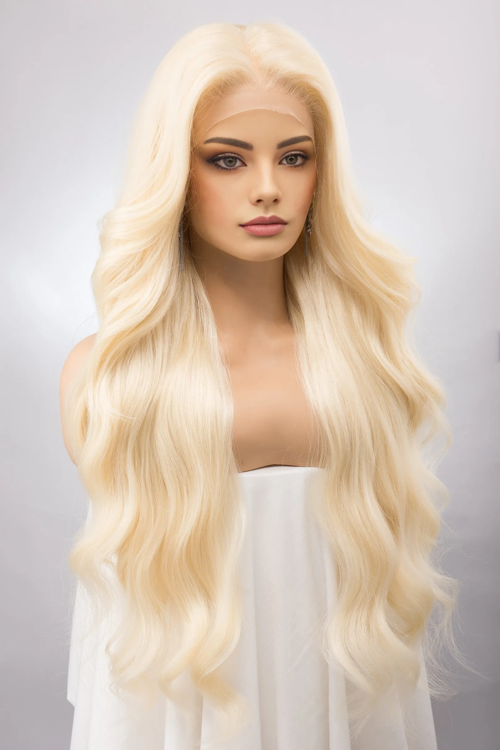 Light Blonde Wavy Lace Front Synthetic Wig Irina sold by Her Wig Closet product image thumbnail 3